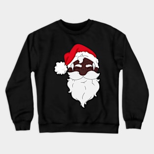 Black Santa Claus Face African American Christmas Crewneck Sweatshirt